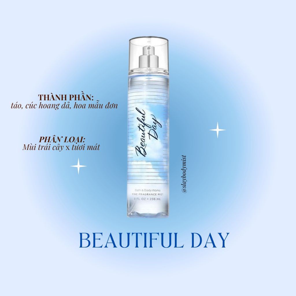 XỊT THƠM CƠ THỂ BATH & BODY WORKS BODY MIST 236ML