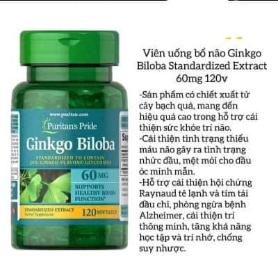 VIÊN UỐNG BỔ NÃO GINKGO BILOBA Viên Uống Hỗ Trợ Tuần Hoàn Não Bộ