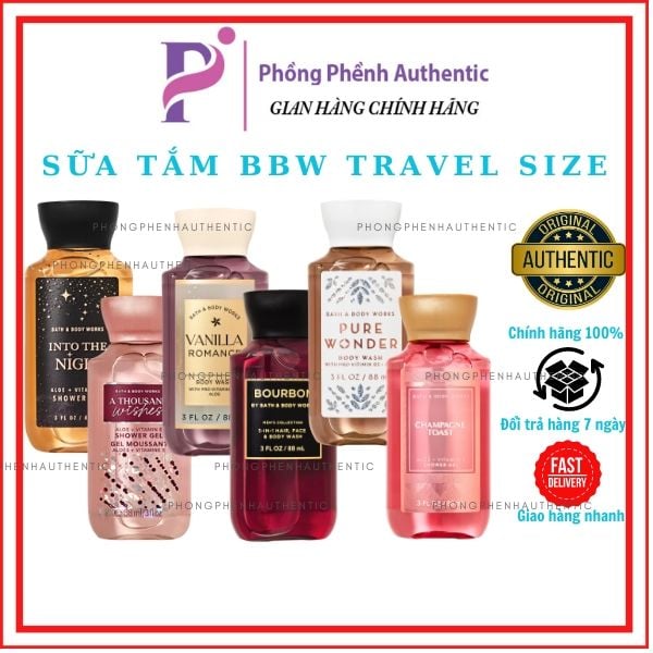 [TRAVEL SIZE] SỮA TẮM LƯU HƯƠNG NƯỚC HOA SHOWER GEL BATH & BODY WORK NAM - NỮ 88ML