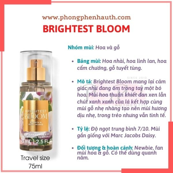 XỊT THƠM CƠ THỂ BATH & BODY WORKS BODY MIST TRAVEL SIZE 75ML