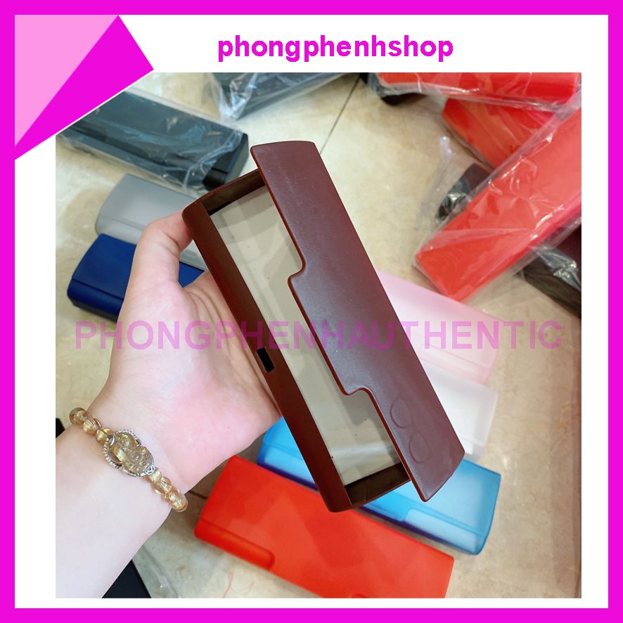 Hộp nhựa đựng kính - Nắp gập - Tặng kèm khăn lau kính _RANDOM MÀU