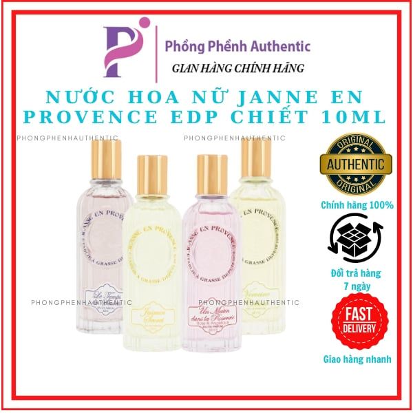[CHIẾT 10ML] Nước hoa Nữ Janne en Provence EDP 60ml: Jasmine Secrets, La Roseraie, Verveine Cédrat, Des Secrets