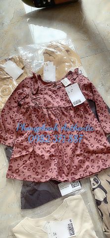 VÁY HM KID AUTH BÉ GÁI DÀI TAY VỢT SALE