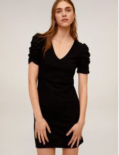 VÁY NỮ MANGO AUTH RUCHED SLEEVE DRESS