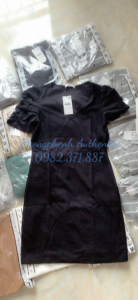 VÁY NỮ MANGO AUTH RUCHED SLEEVE DRESS