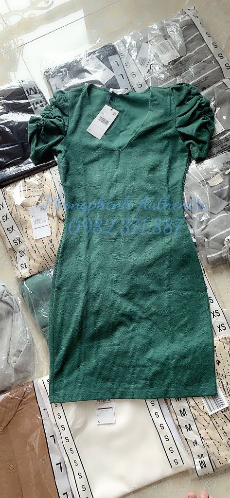 VÁY NỮ MANGO AUTH RUCHED SLEEVE DRESS