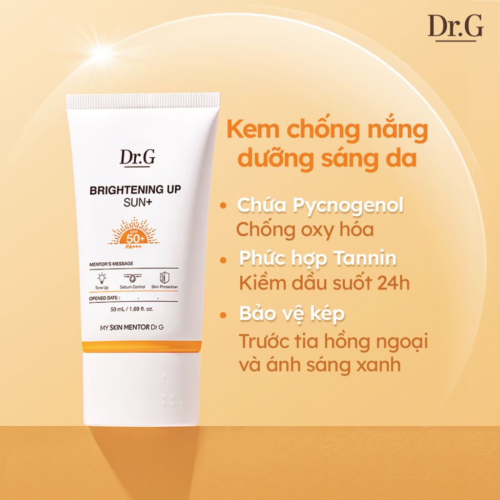 Kem Chống Nắng phổ rộng dưỡng sáng Dr.G Brightening Up Sun/Green Mild Up Sun+ SPF50+ PA+++