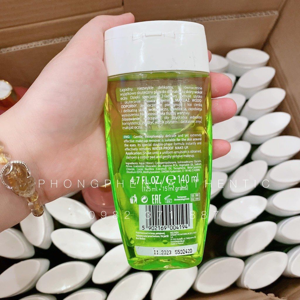 Tẩy trang 2 lớp Bielenda Avocado Double-Phase Eye Make-up Remover