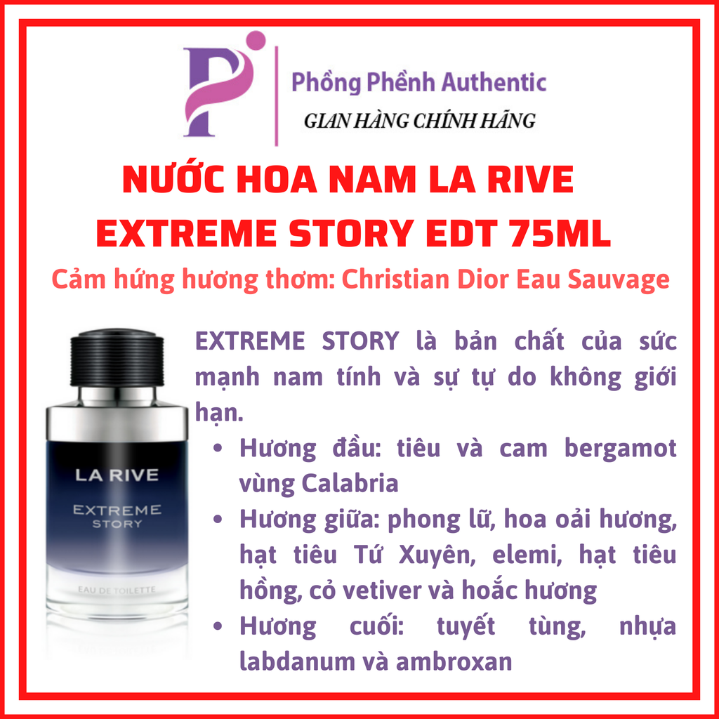 NƯỚC HOA NAM LA RIVE FOR MEN EDT CÁC MÙI MUA SALE