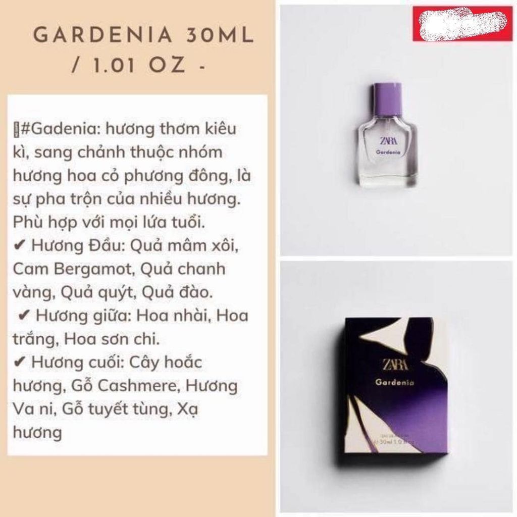 [30ML] Nước hoa Nữ ZARA các mùi mua sale