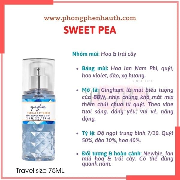 XỊT THƠM CƠ THỂ BATH & BODY WORKS BODY MIST TRAVEL SIZE 75ML