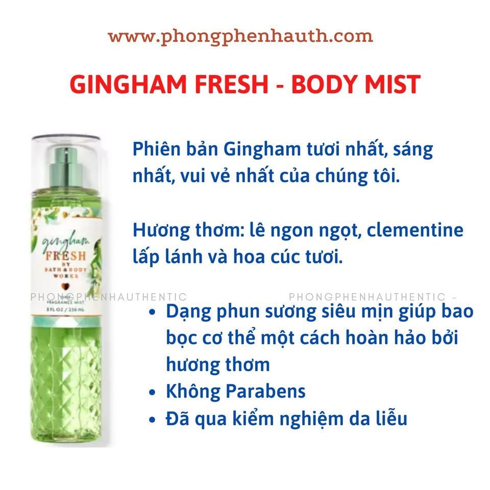 XỊT THƠM CƠ THỂ BATH & BODY WORKS BODY MIST 236ML