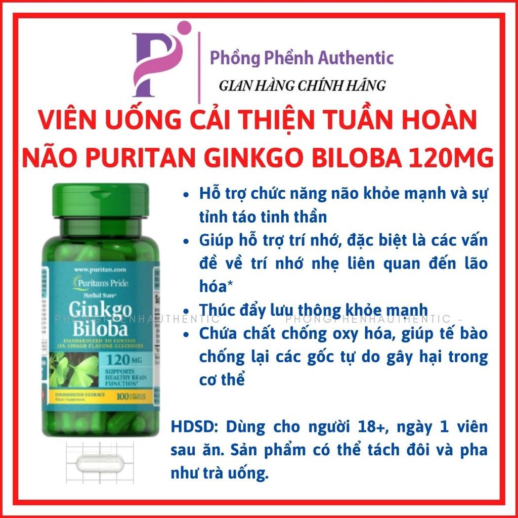 VIÊN UỐNG BỔ NÃO GINKGO BILOBA Viên Uống Hỗ Trợ Tuần Hoàn Não Bộ