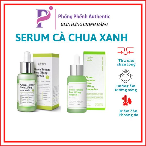 Tinh chất cà chua xanh & Nho tím Sungboon Editor Green Tomato Pore Lifting Ampoule+ se lỗ chân lông - PHỒNG PHỀNH