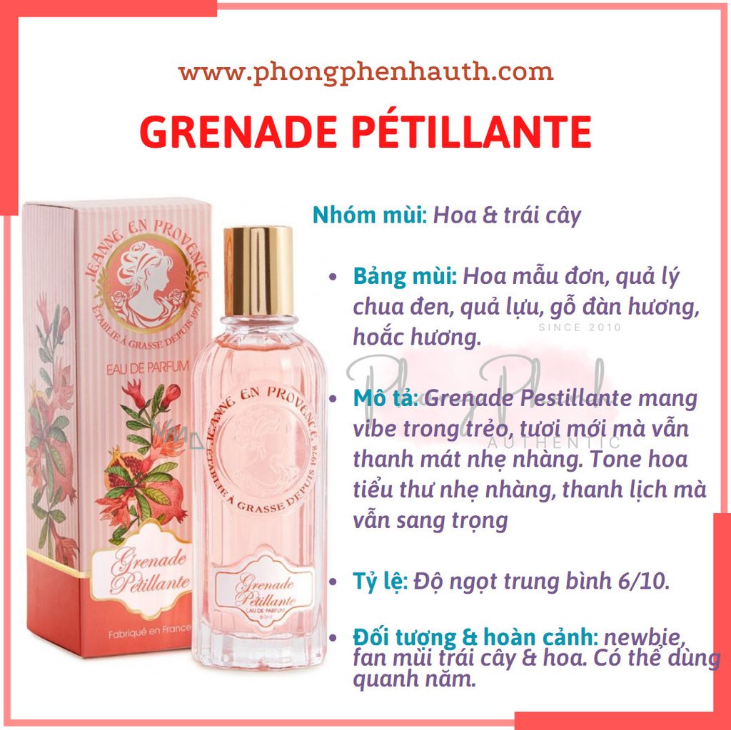 Nước hoa Nữ nội địa Pháp Janne en Provence EDP 60ml : Jasmine Secret, La Roseraie, Verveine Cédrat.. - PHỒNG PHỀNH