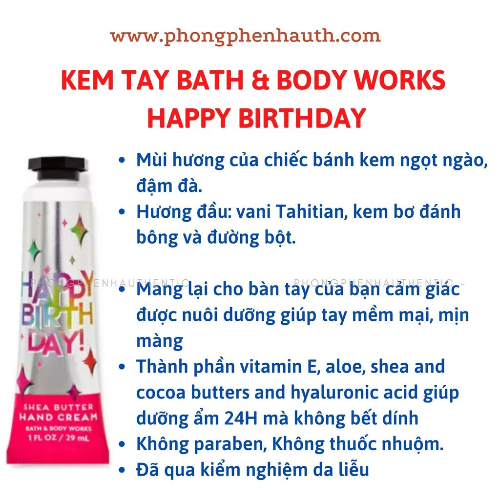 KEM DƯỠNG DA TAY BATH &BODY WORKS TUÝP 29ML