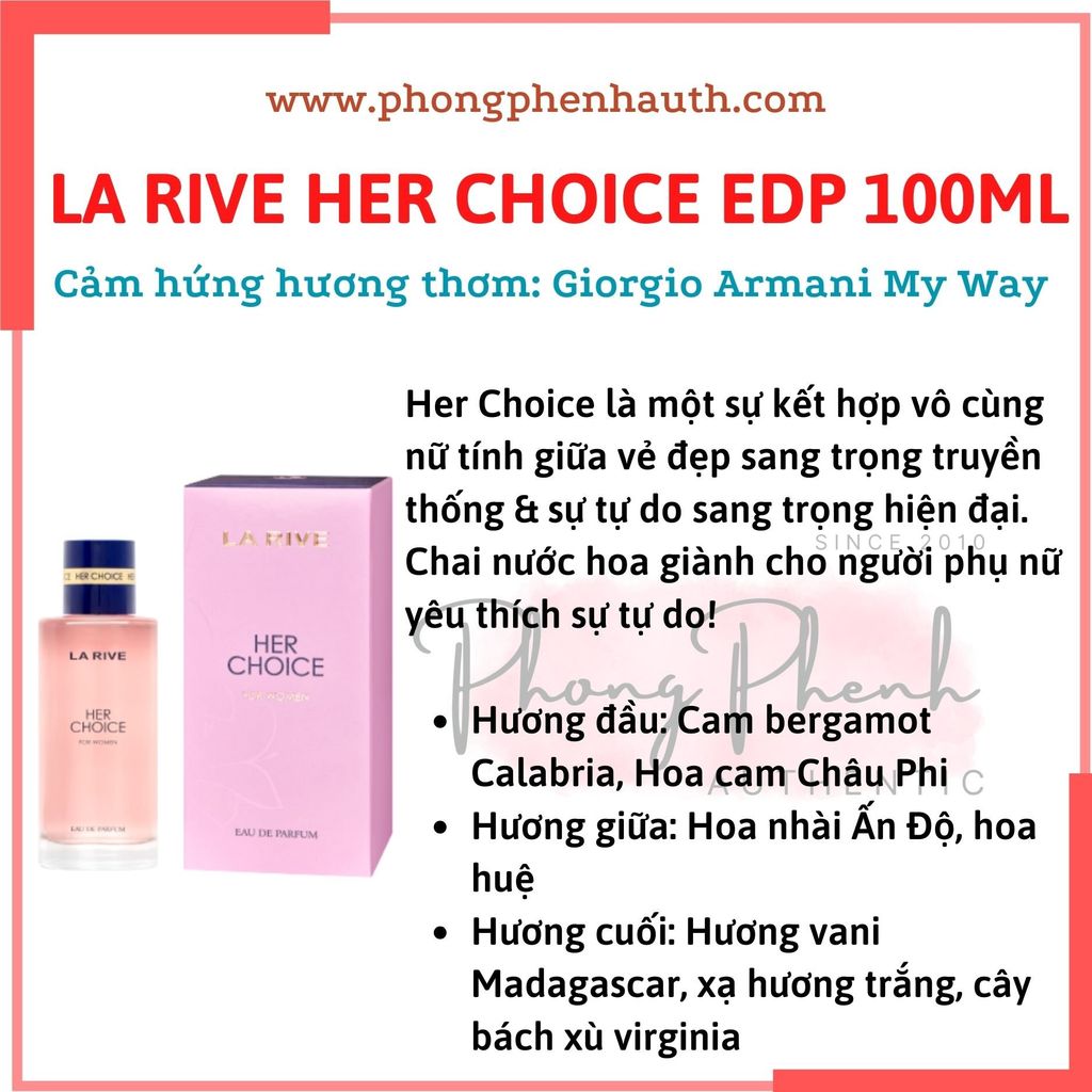 NƯỚC HOA NỮ LA RIVE FULL SIZE 75ML - 90ML