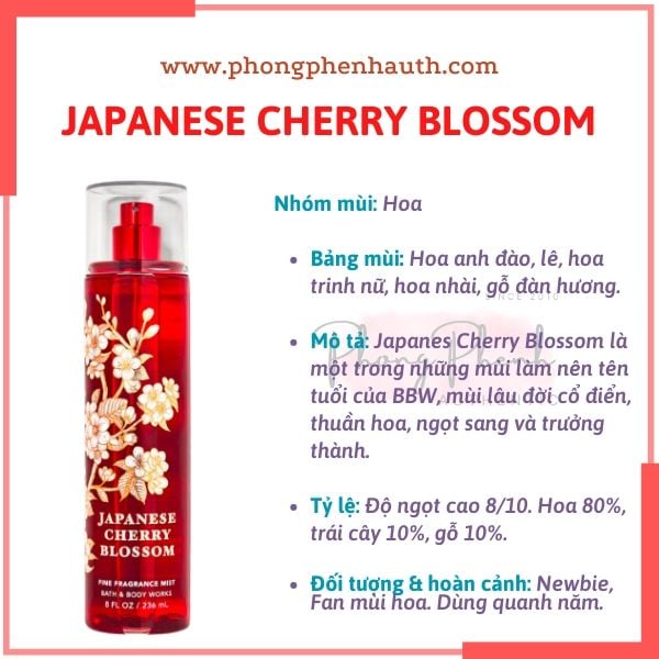 XỊT THƠM CƠ THỂ BATH & BODY WORKS BODY MIST 236ML