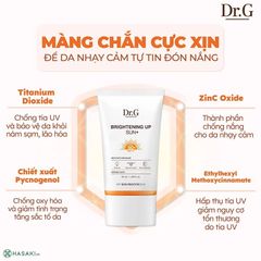 Kem Chống Nắng phổ rộng dưỡng sáng Dr.G Brightening Up Sun/Green Mild Up Sun+ SPF50+ PA+++