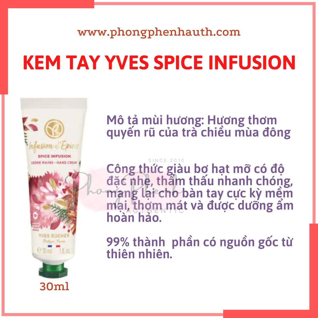 Kem dưỡng da tay Yves Rocher Hand Cream các loại fullsize 30ml - PHỒNG PHỀNH