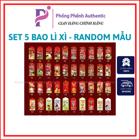 SET 5 BAO LÌ XÌ NĂM MỚI TẾT 2024 - QUÀ TẶNG CHO ĐƠN TỪ 50.000VNĐ