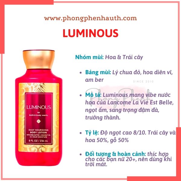 Dưỡng thể nước hoa Bath & Body Works  Body Lotion 236ml