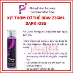 XỊT THƠM CƠ THỂ BATH & BODY WORKS BODY MIST 236ML
