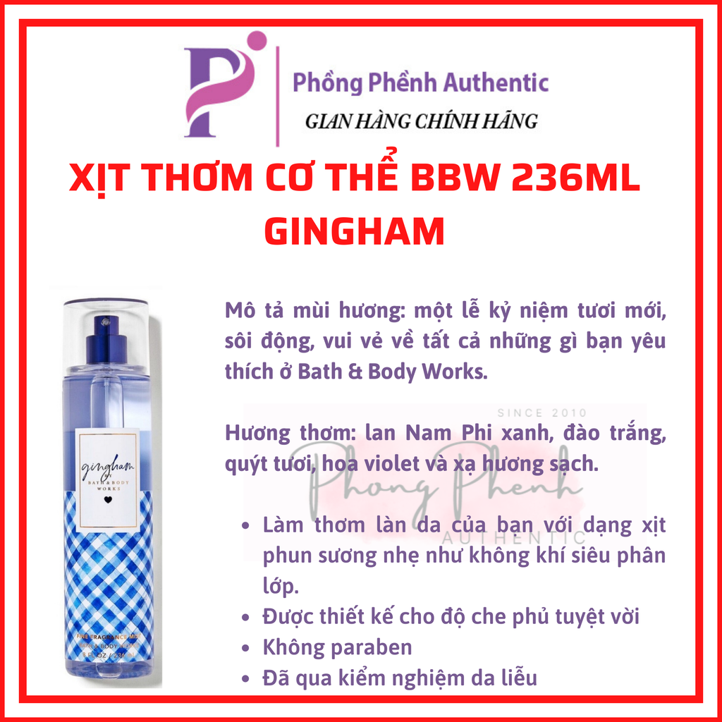 XỊT THƠM CƠ THỂ BATH & BODY WORKS BODY MIST 236ML