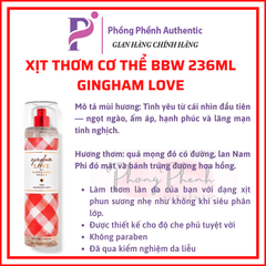 XỊT THƠM CƠ THỂ BATH & BODY WORKS BODY MIST 236ML