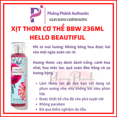 XỊT THƠM CƠ THỂ BATH & BODY WORKS BODY MIST 236ML