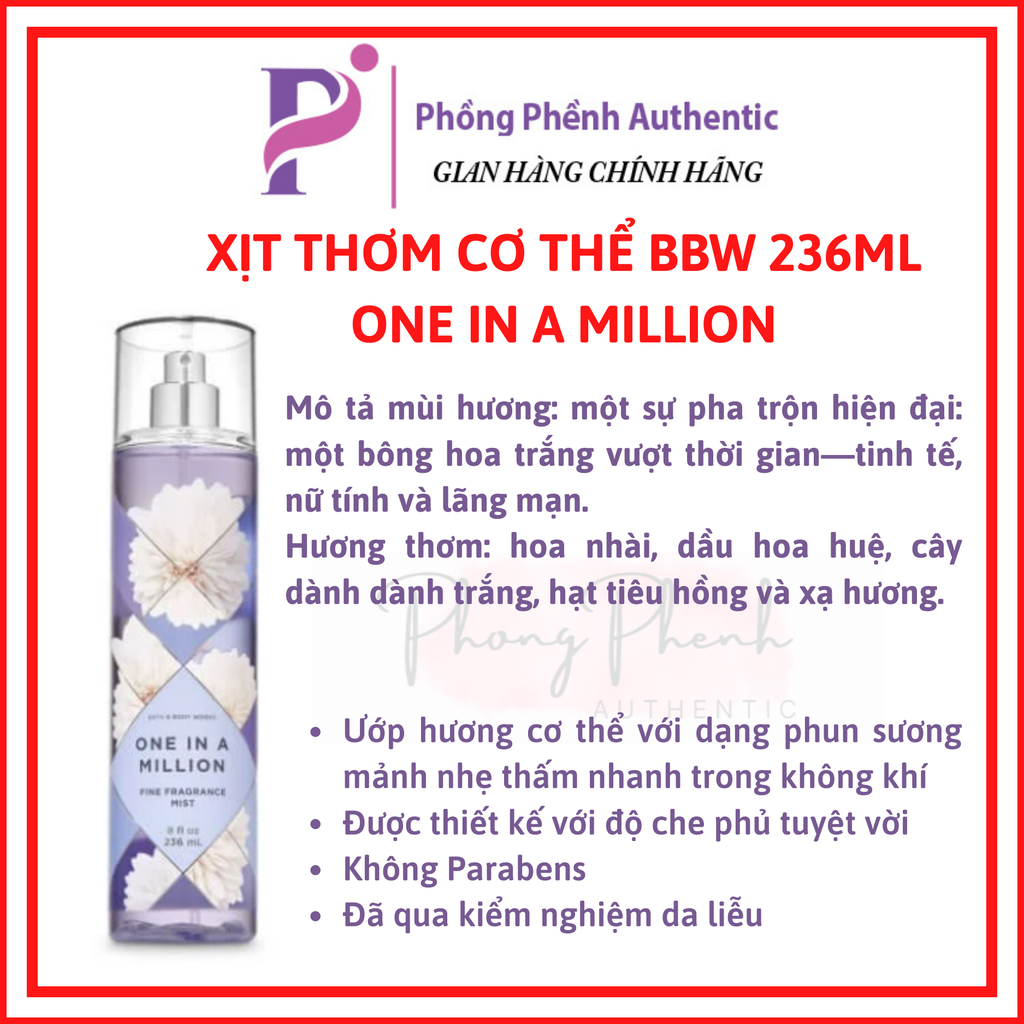 XỊT THƠM CƠ THỂ BATH & BODY WORKS BODY MIST 236ML