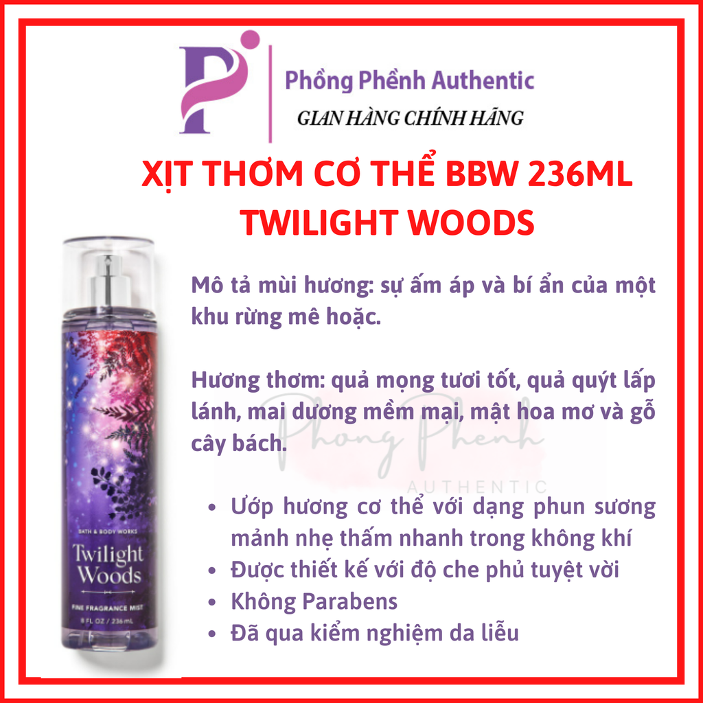 XỊT THƠM CƠ THỂ BATH & BODY WORKS BODY MIST 236ML