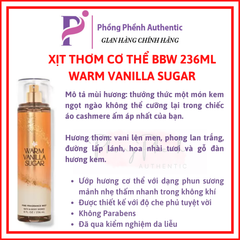XỊT THƠM CƠ THỂ BATH & BODY WORKS BODY MIST 236ML