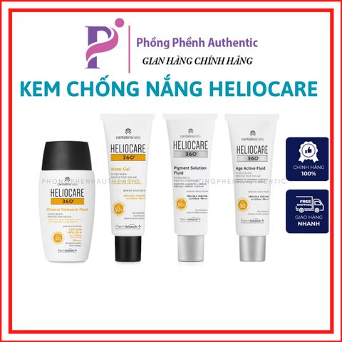 Kem chống nắng Heliocare 360 phổ rộng Water Gel / Mineral Tolerance / Pigment Solution