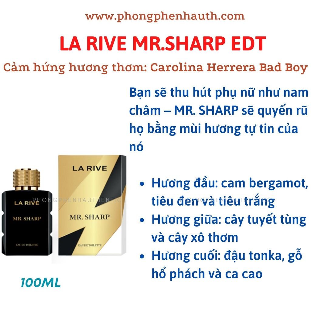NƯỚC HOA NAM LA RIVE FOR MEN EDT CÁC MÙI MUA SALE