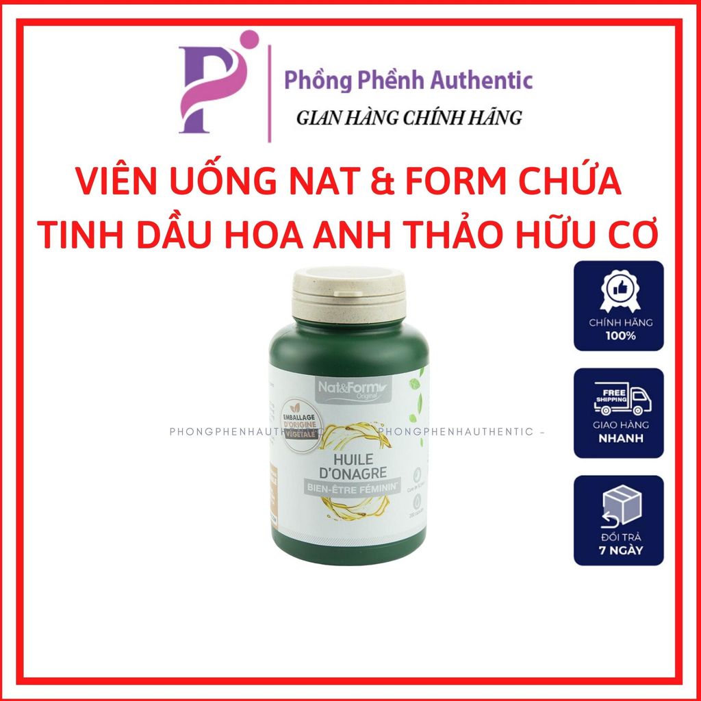 Viên uống tinh dầu hoa anh thảo - tinh dầu hoa anh thảo lưu ly hữu cơ Nat & Form