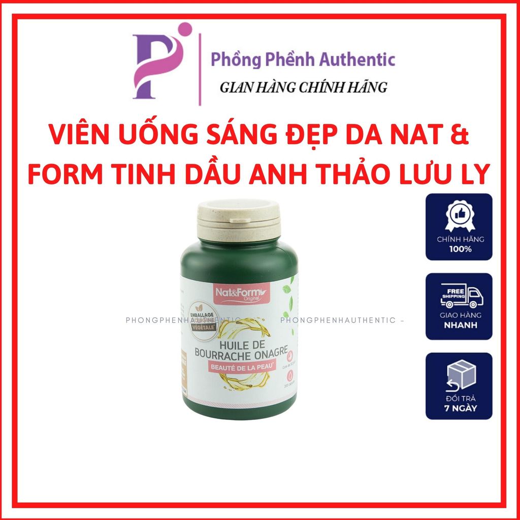 Viên uống tinh dầu hoa anh thảo - tinh dầu hoa anh thảo lưu ly hữu cơ Nat & Form