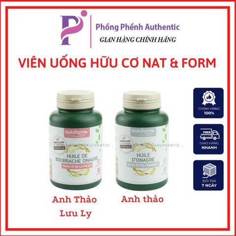 Viên uống tinh dầu hoa anh thảo - tinh dầu hoa anh thảo lưu ly hữu cơ Nat & Form