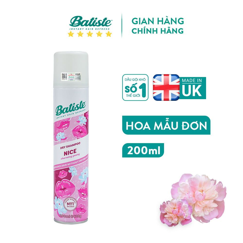 DẦU GỘI KHÔ BATISTE DRY SHAMPOO 200ML