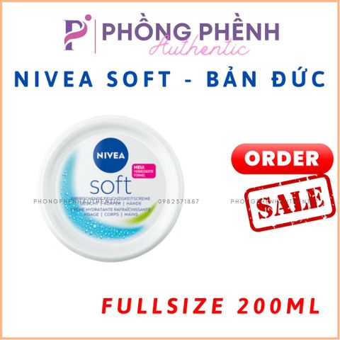 KEM DƯỠNG ẨM NIVEA SOFT HŨ 200ML BẢN ĐỨC - PHỒNG PHỀNH