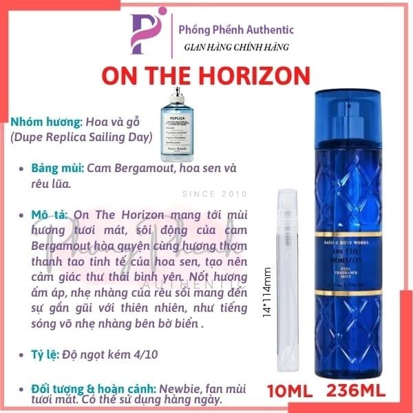[CHIẾT 10ML LUXURY] XỊT THƠM TOÀN THÂN BODY MIST BATH & BODY WORKS - PHỒNG PHỀNH