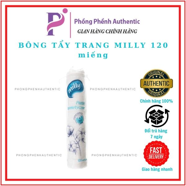 BÔNG TẨY TRANG MILLY 120 miếng