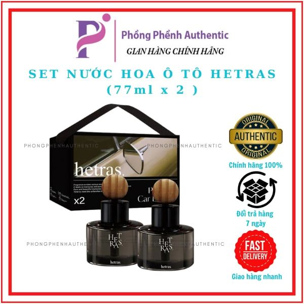[CÓ TÁCH LẺ]NƯỚC HOA Ô TÔ HETRAS SET 2 CHAI 77ML