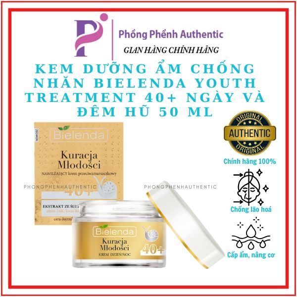 KEM DƯỠNG ẨM CHỐNG NHĂN NGÀY ĐÊM 40+ BIELENDA KURACJA MLODOSCI 50ML