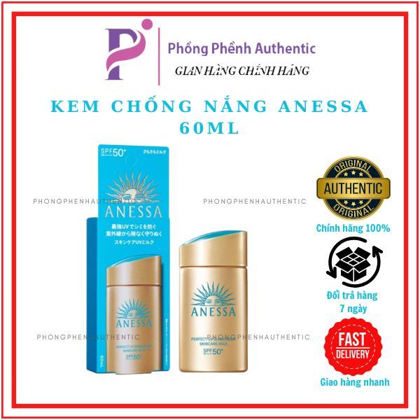 KEM CHỐNG NẮNG ANESSA PERFECT UV SUNSCREEN SKINCARE MILK SPF50+ PA++++ CHAI 12ML - 60ML