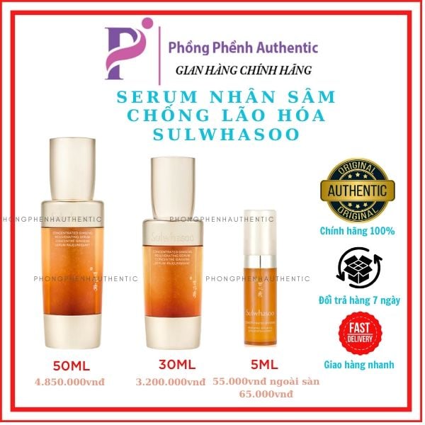 Tinh Chất Dưỡng Chống Lão Hoá Sulwhasoo Concentrated Ginseng Renewing Serum 5ml