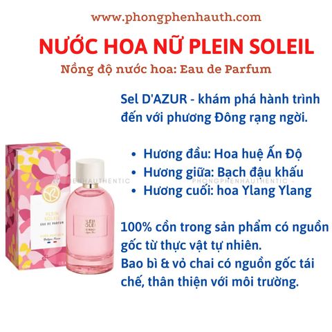 Nước hoa Nữ Yves Rocher Pleines Nature - Sel D'azur, Pelin Soleil, Sur La Lande... Eau de Parfum - PHỒNG PHỀNH