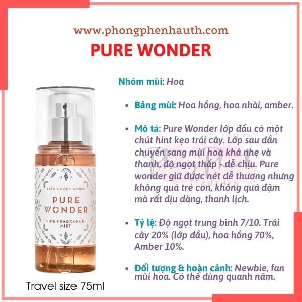XỊT THƠM CƠ THỂ BATH & BODY WORKS BODY MIST TRAVEL SIZE 75ML