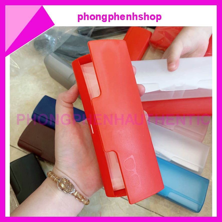 Hộp nhựa đựng kính - Nắp gập - Tặng kèm khăn lau kính _RANDOM MÀU