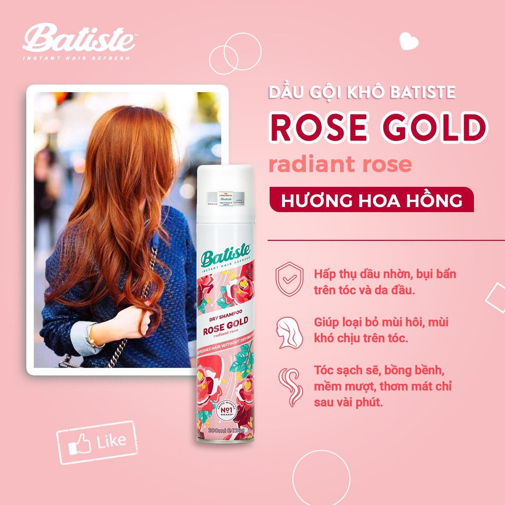 DẦU GỘI KHÔ BATISTE DRY SHAMPOO 200ML